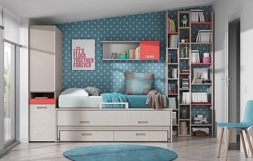 102948 Детская комната с двойной кроватью Ambiente 19 Arasanz Oslo Santreyd - Вид №3