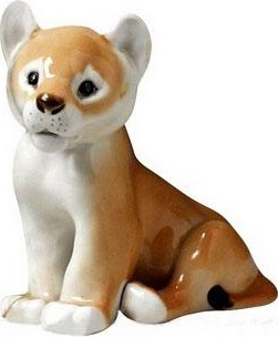 80335 Императорский фарфоровый завод Скульптура "Львёнок мал.разм." Фарфор твердый 