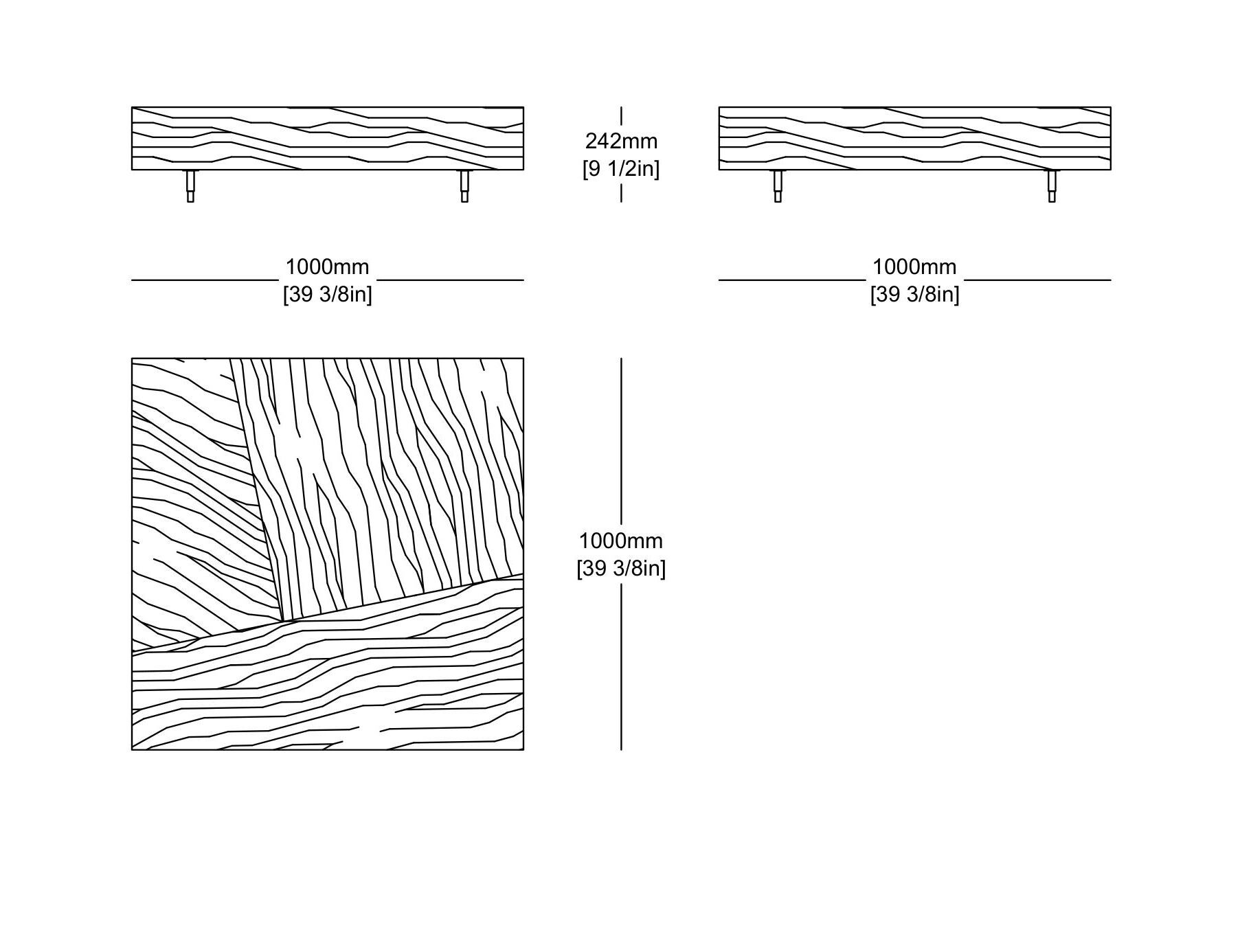 Ebony квадратный низкий журнальный столик MisuraEmme GEMINI ARCH-00007478 - Вид №2