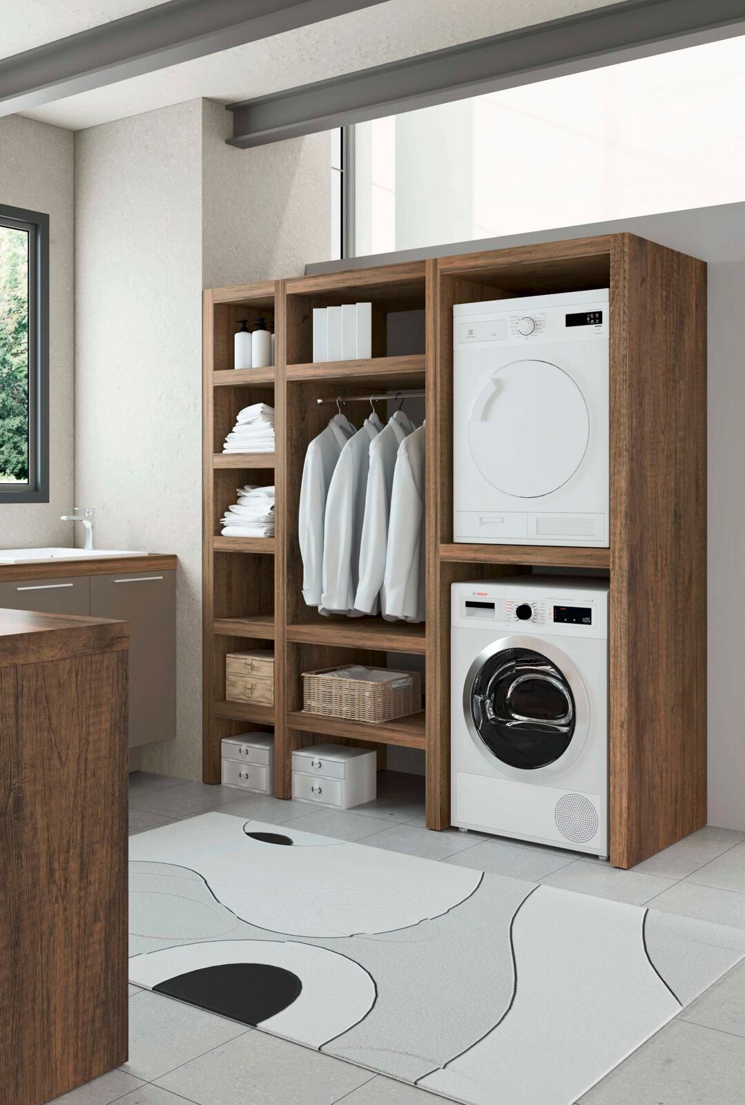 Шкаф для белья со стиральной машиной Gruppo Geromin магазин ARCH-00062355 - Вид №1