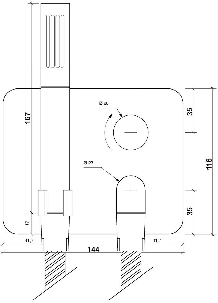 rvb Смеситель для душа с ручным душем с тарелкой Slide 4515.--.91 - Вид №2