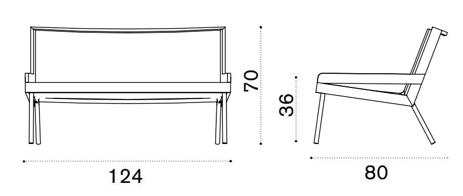 2-местный садовый диван Batyline® Ethimo открытый ARCH-00096264 - Вид №3