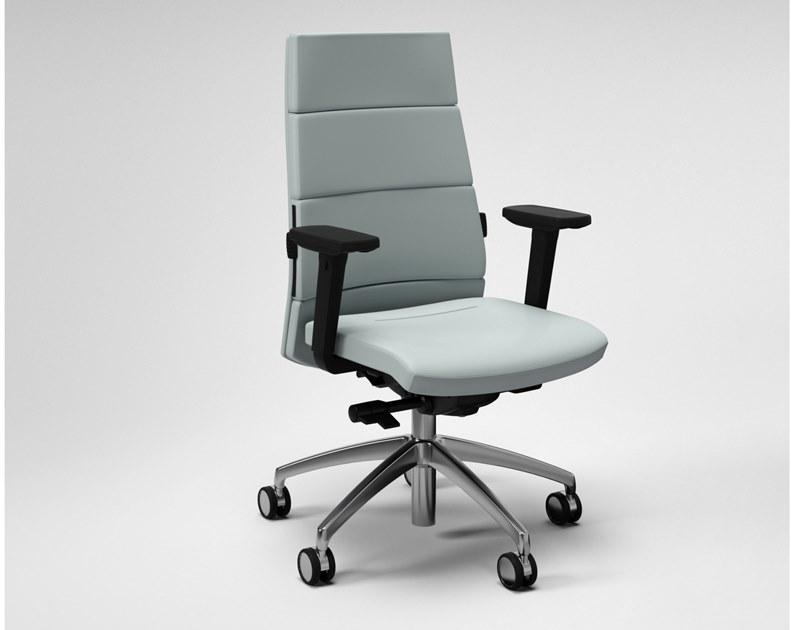 FANTONI Офисное кресло из кожи с 5-ю спицами и подлокотниками Seating system sun-id-1396620 - Вид №1