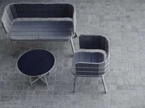 Host & Home Низкий садовый стол из стали и стекла Grid