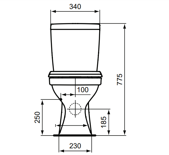 W833661 Унитаз-компакт горизонтальный выпуск VIDIMA SEVA FRESH  - Вид №1