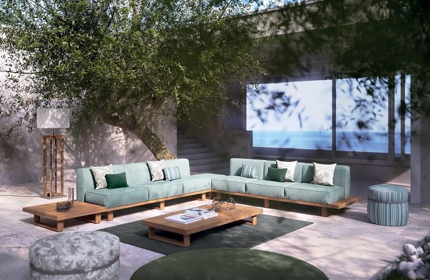 Atmosphera 2-местный садовый диван из тика и ткани 9.zero 9.0.m2 - Вид №5