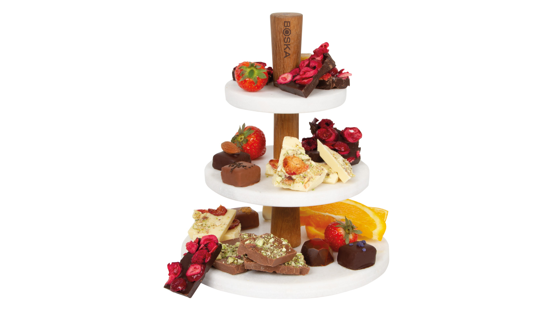 10640469 Boska Блюдо сервировочное трехъярусное Boska "Шоколад" 23см, мрамор Мрамор  - Вид №3