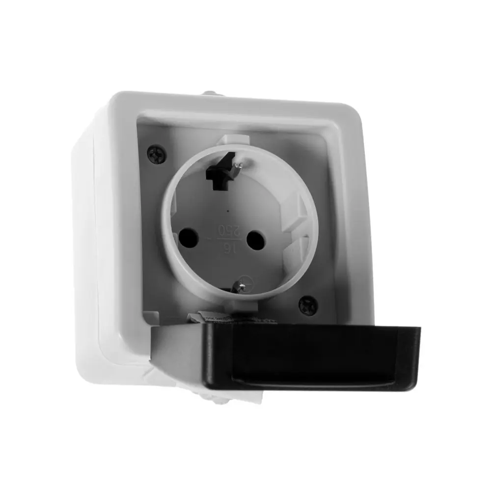 Розетка AQUA с зеземлением, IP54 16А/250V, серая LK STUDIO STLM-2003678 - Вид №2