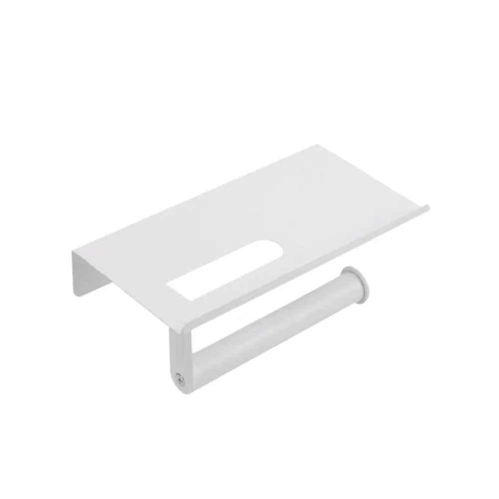 Держатель для туалетной бумаги Аквалиния B1154 с полкой для телефона цвет белый 1154W STLM-2184503