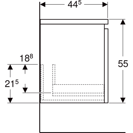 501.913.01.1 Боковой шкафчик Geberit Renova Plan с одним выдвижным ящиком Geberit  - Вид №4
