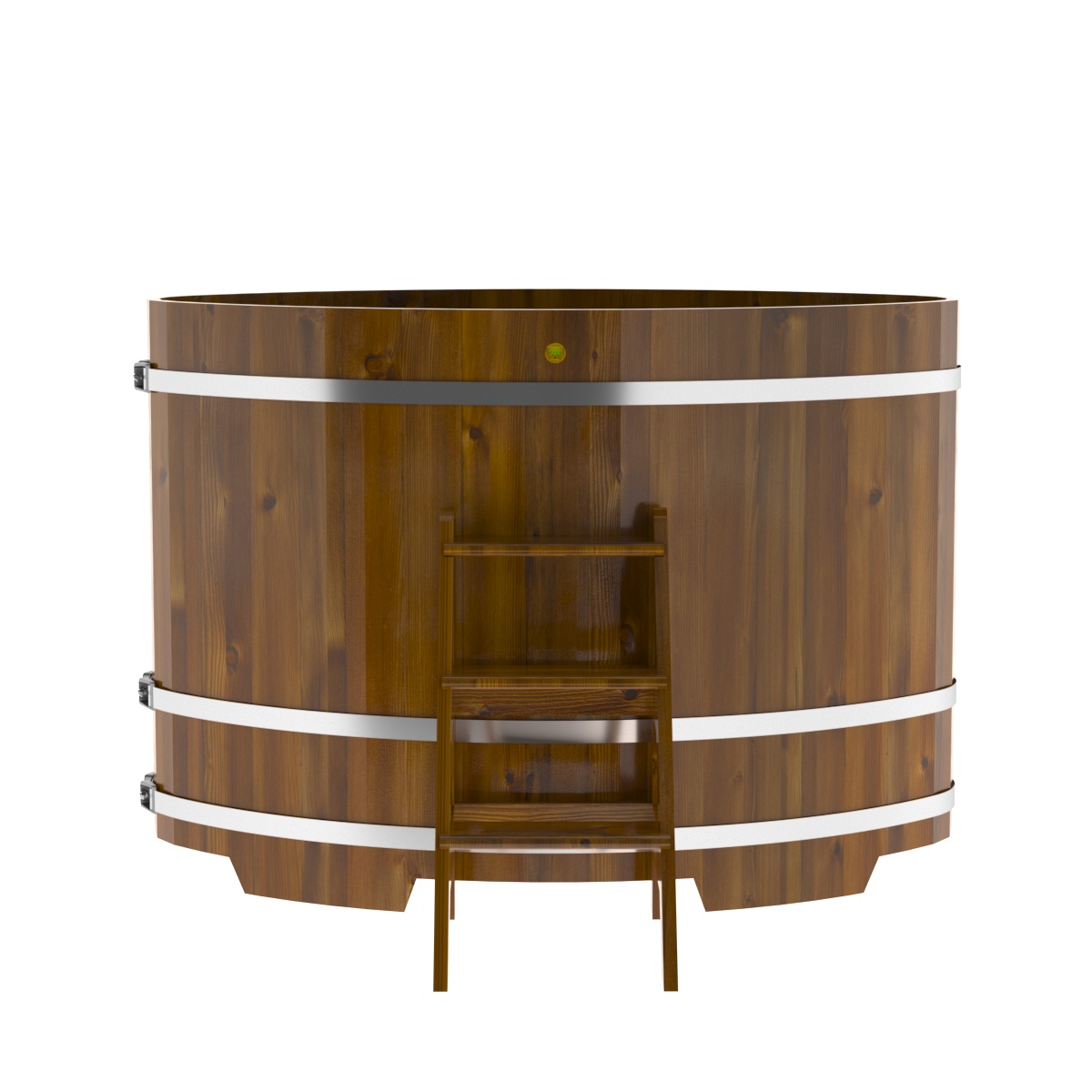 2283 Купель овальная из лиственницы Рустик 1,02х1,68х1,2 морёная Alyarus  - Вид №4