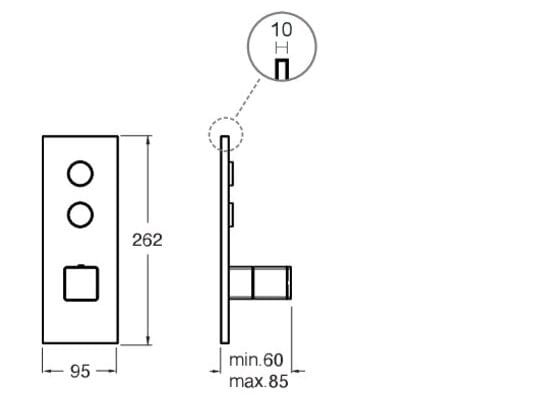3 отверстия однорычажный термостатический смеситель для душа / ванны CRISTINA Rubinetterie Термостатические смесители-Shower &amp ARCH-00052116 - Вид №2