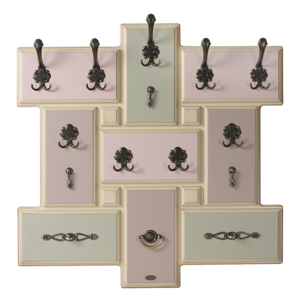 11529 Вешалка настенная Пандора 9 Айвори Акварель BOGACHO 4627139502135