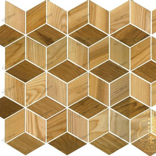 Мозаика и 3D панели из дерева Tarsi Куб 812 Дуб Селект (Гладкая) 430х372 мм 1401100052