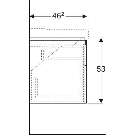 500.518.43.1 Шкафчик для раковины Geberit Xeno², шириной от 120 см, с четырьмя выдвижными ящиками Geberit  - Вид №4