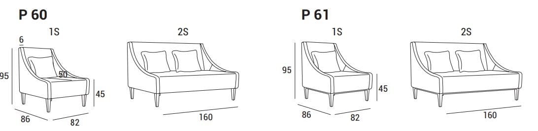 2-местный диван с огнестойкой обивкой Domingo Salotti Sikka ARCH-00050420 - Вид №4