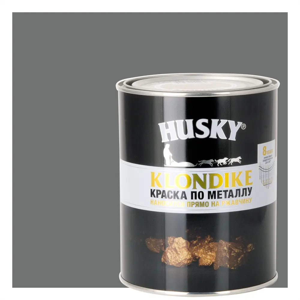 Краска по металлу Husky Klondike глянцевая цвет серый 0.9 л RAL 7005 84391767 STLM-2198528 