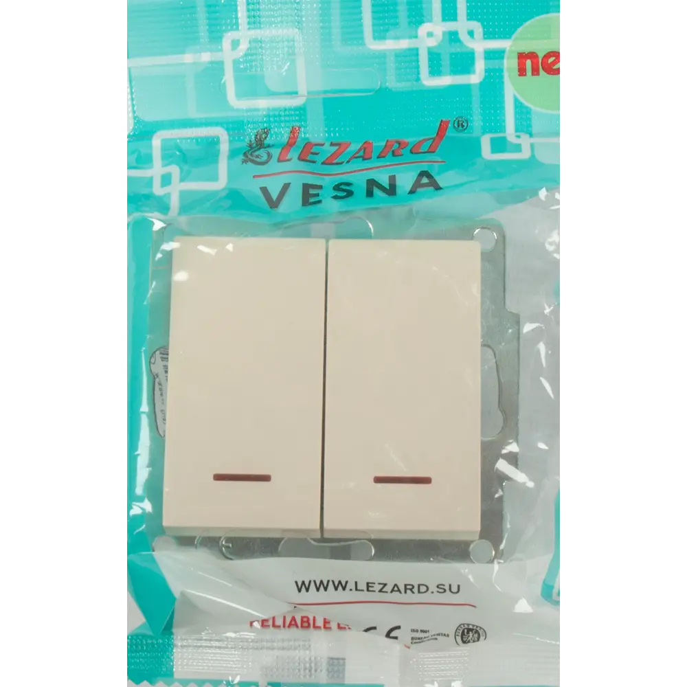 Выключатель LEZARD Vesna с подсветкой, кремовый 84410731 STLM-1573570 - Вид №4