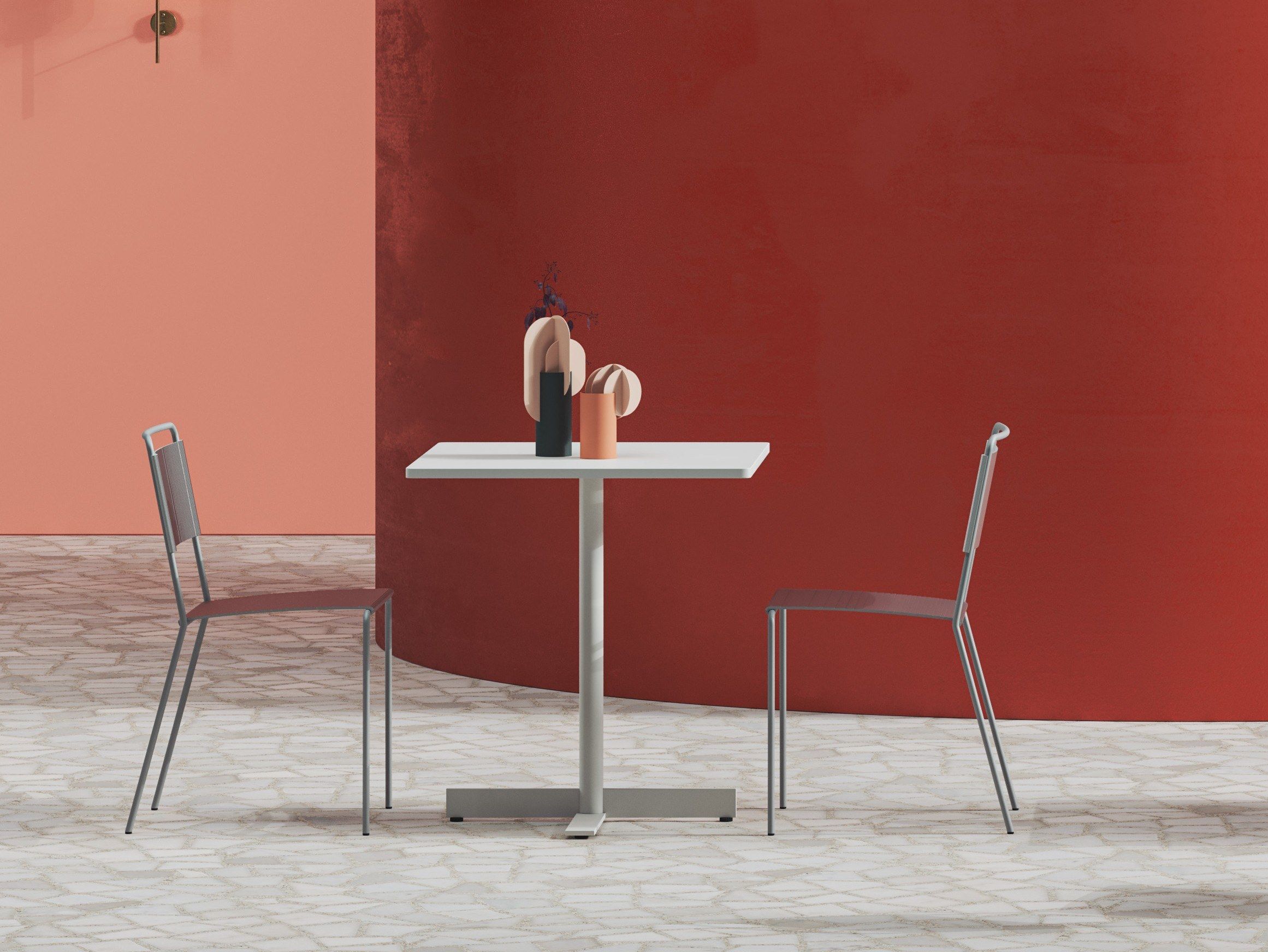 Квадратный стальной стол со спицами ALMA DESIGN ARCH-00141347 - Вид №1