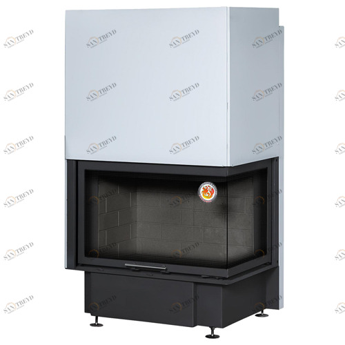 Каминная топка Экокамин Дельта 1000RB угловая правая с черным шамотом 6495