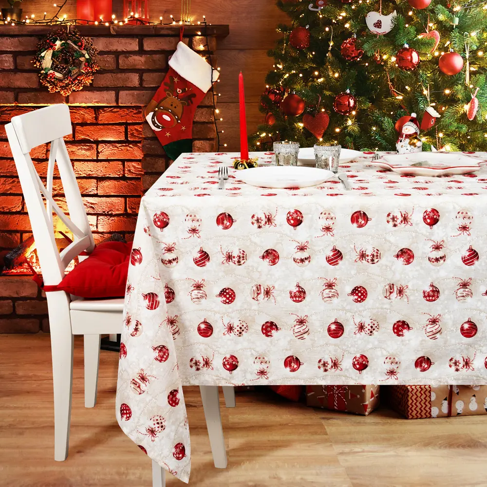 Скатерть "Бусы", прямоугольная, 136x170 см, цвет бежевый Altali STLM-2151495