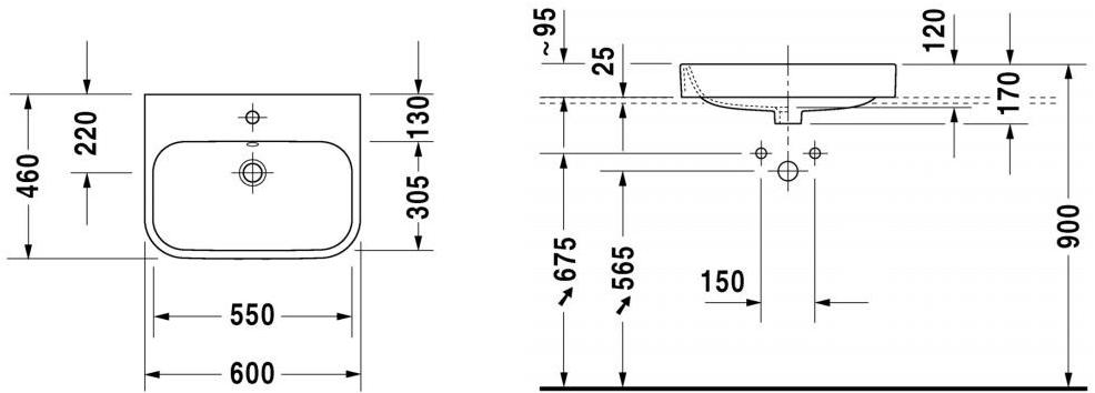 Накладная раковина на столешницу  овальная Duravit Happy D.2 sun-id-1412332 - Вид №1