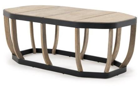 Ethimo Низкий овальный столик для сада из тика Swing Swtr05 - Вид №1