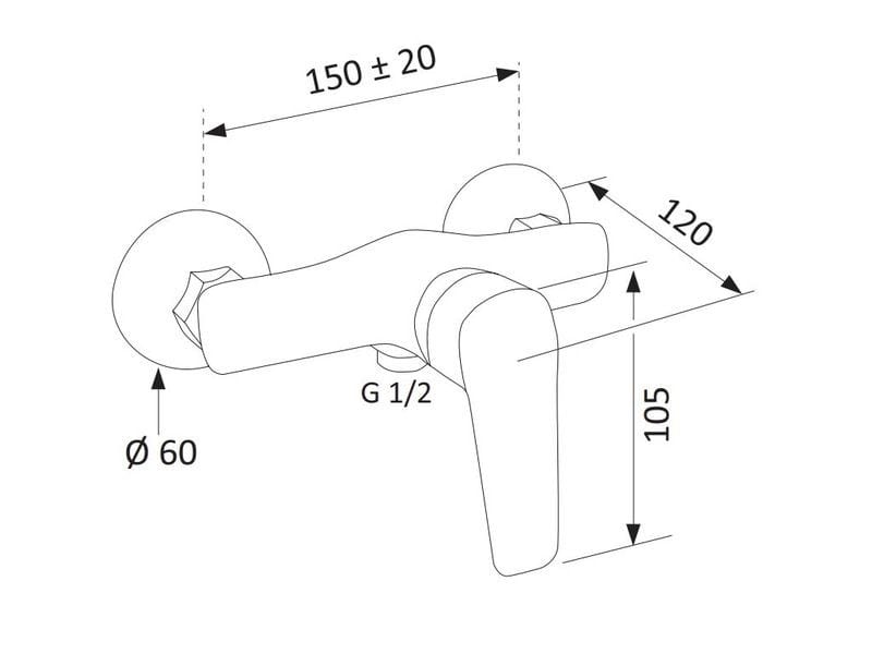 Встраиваемый однорычажный смеситель для душа Rubinetterie Mariani сущность ARCH-00125901 - Вид №2