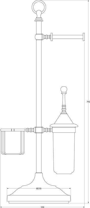 STI 134 Стойка с 3-мя аксессуарами для туалета 80 cm 3SC STILMAR CHROME/GOLD Treesseci 3SC - Вид №1