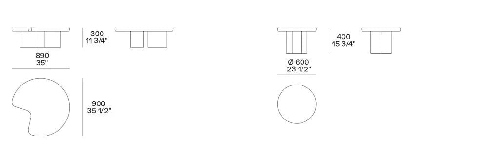 Круглый журнальный столик из дерева и травертина Poliform Ernest ARCH-00039281 - Вид №2
