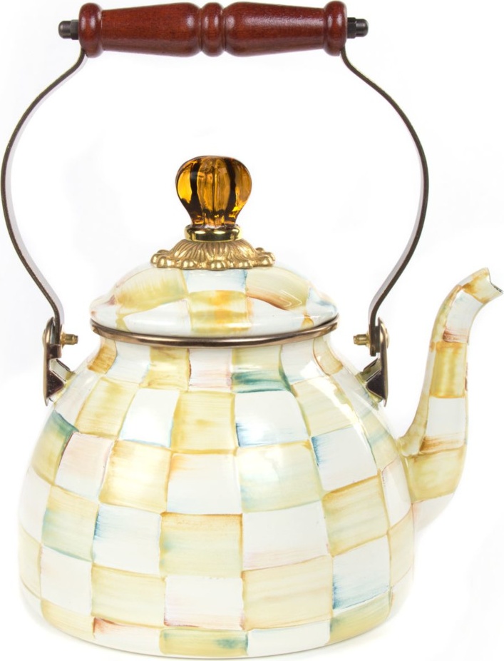 10654492 Mackenzie-Childs Чайник 2л Parchment Check Сталь 