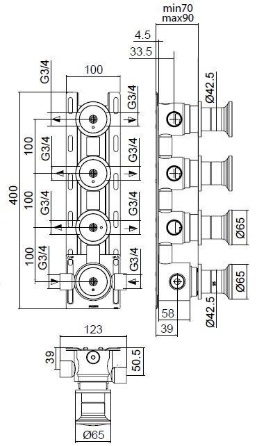 ZAZZERI Смеситель для душа с термостатом на 4 отверстия Jk21 sun-id-1430502 - Вид №1