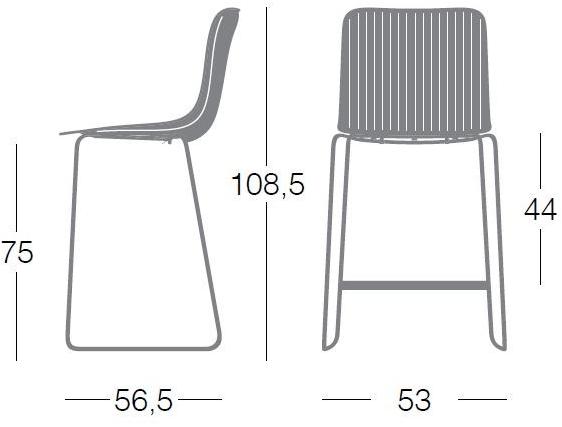 Segis Табурет из полипропилена с высокими санками и спинкой Dragonfly G0033 - Вид №6