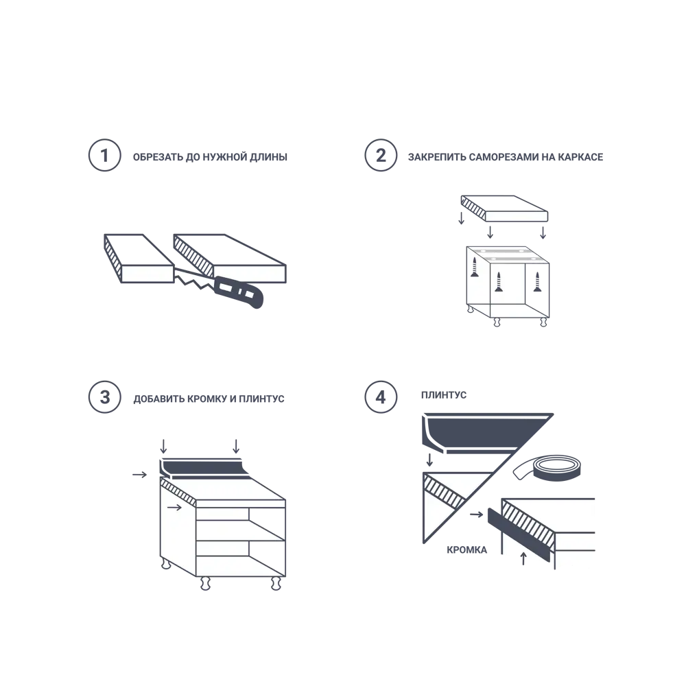 SLOTEX Столешница кухонная серый гранит 240х60 см 88041421 STLM-1385166 - Вид №7