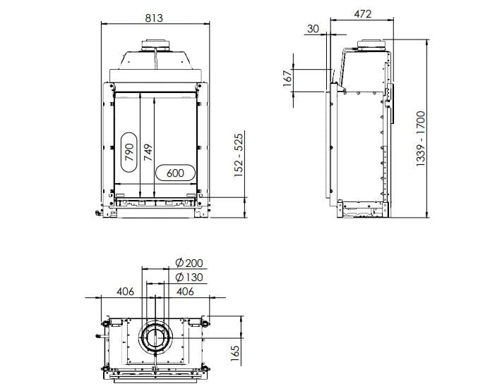 Встроенный газовый камин KALFIRE GP60/79F ARCH-00024930