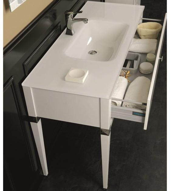 Mobiltesino Лакированная отдельно стоящая тумба под умывальник в современном стиле с ящиками Dedalo Dd 002 - Вид №1