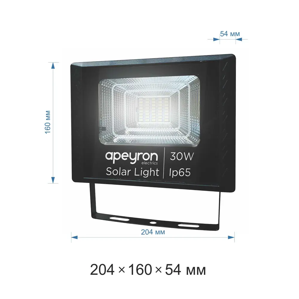Прожектор светодиодный уличный Apeyron на солнечной батарее 30 Вт 4200К IP65 с датчиком освещённости, с пультом 82485433 STLM-2094030  - Вид №12
