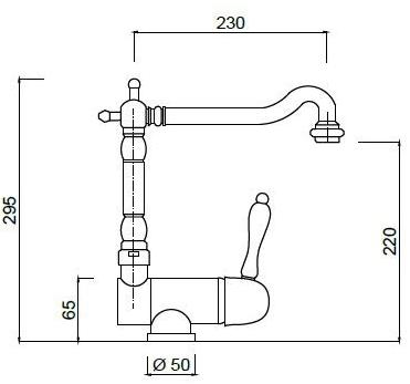 Rubinetteria Giulini Смеситель для кухни, однорычажный, с поворотным изливом Harmony - harmony crystal 9530 - Вид №1