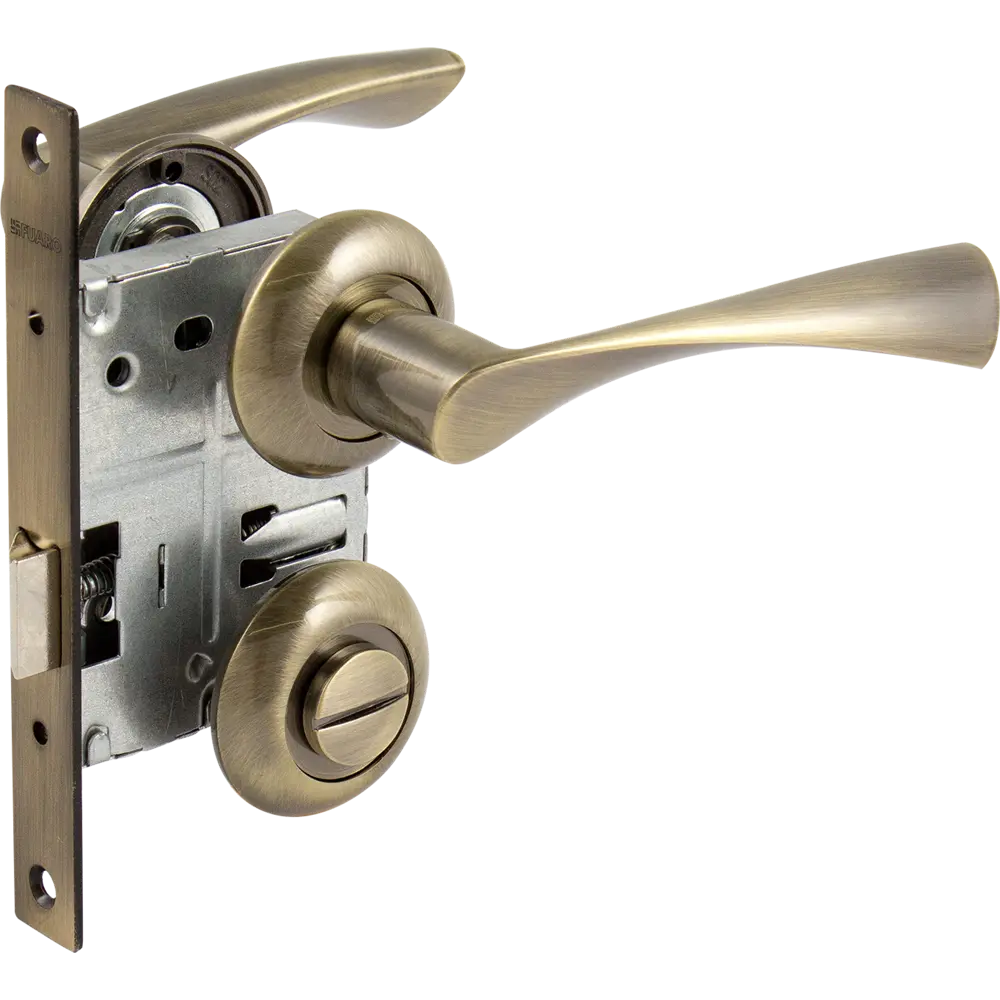 Комплект дверных ручек с запиранием SET45/Z PRIMA RM/HD AB-6 цвет бронза FUARO STLM-2030421 - Вид №2