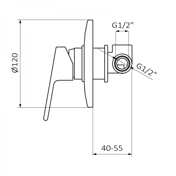 44115440 BASIC Встроенный смеситель Хром GRB MIXERS  - Вид №1