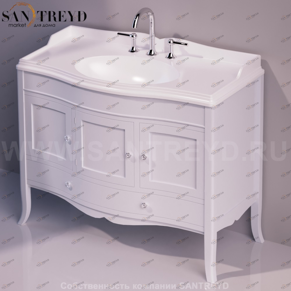 Тумба под раковину AR874 белая Simas Arcade ARMC105BIANCO