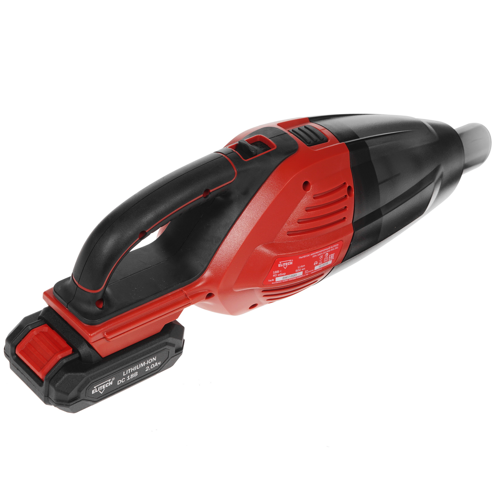 8199798 Пылесос  вертикальный  Elitech ПРА 18СЛ  черный STDN-0024036 - Вид №6