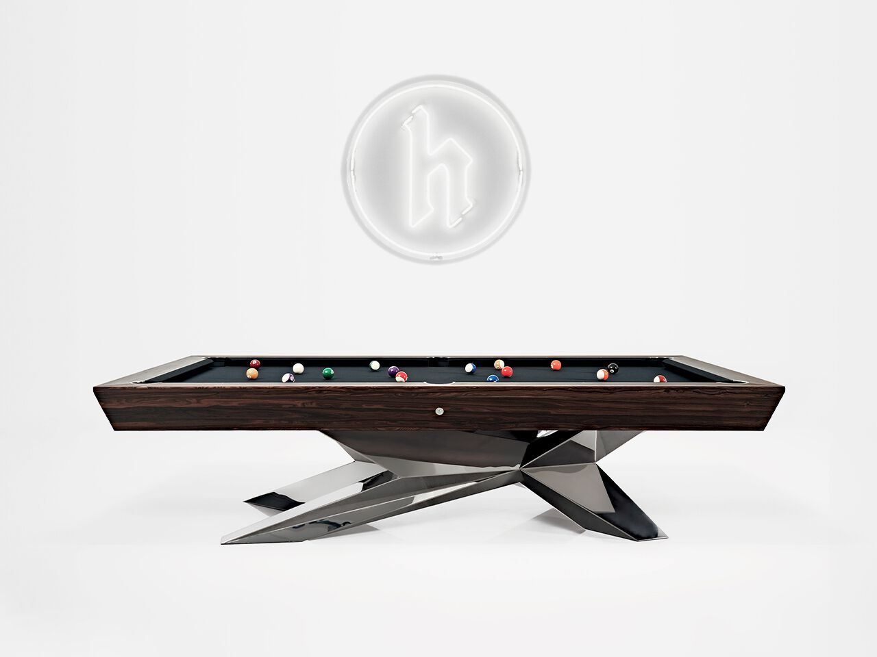 Стальной и деревянный прямоугольный бильярдный стол Hermelin biliardi современные игровые столы ARCH-00062321 - Вид №1