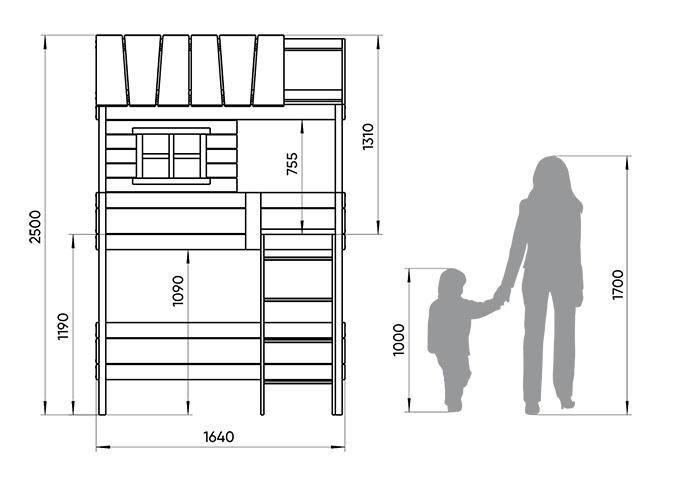Кровать-чердак Home nord M 80х160 см белая, розовая ELLIPSE ELLIPSE HOME 351792 Белый;розовый Santreyd  - Вид №3
