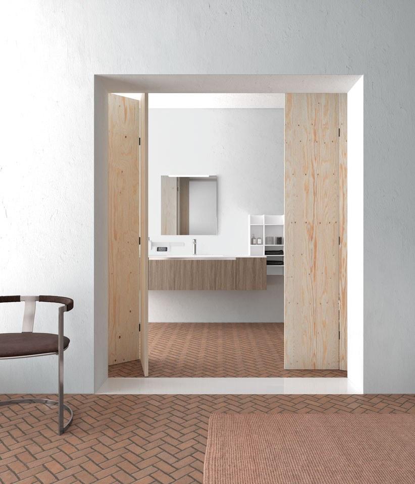 Archeda Тумба под умывальник из лакированной древесины с зеркалом Linea sun-id-1459188 - Вид №1