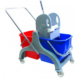 CKS 3325 Nossa Двухведерная уборочная тележка пластиковая с отжимом сьемные ведра 2х25 л.