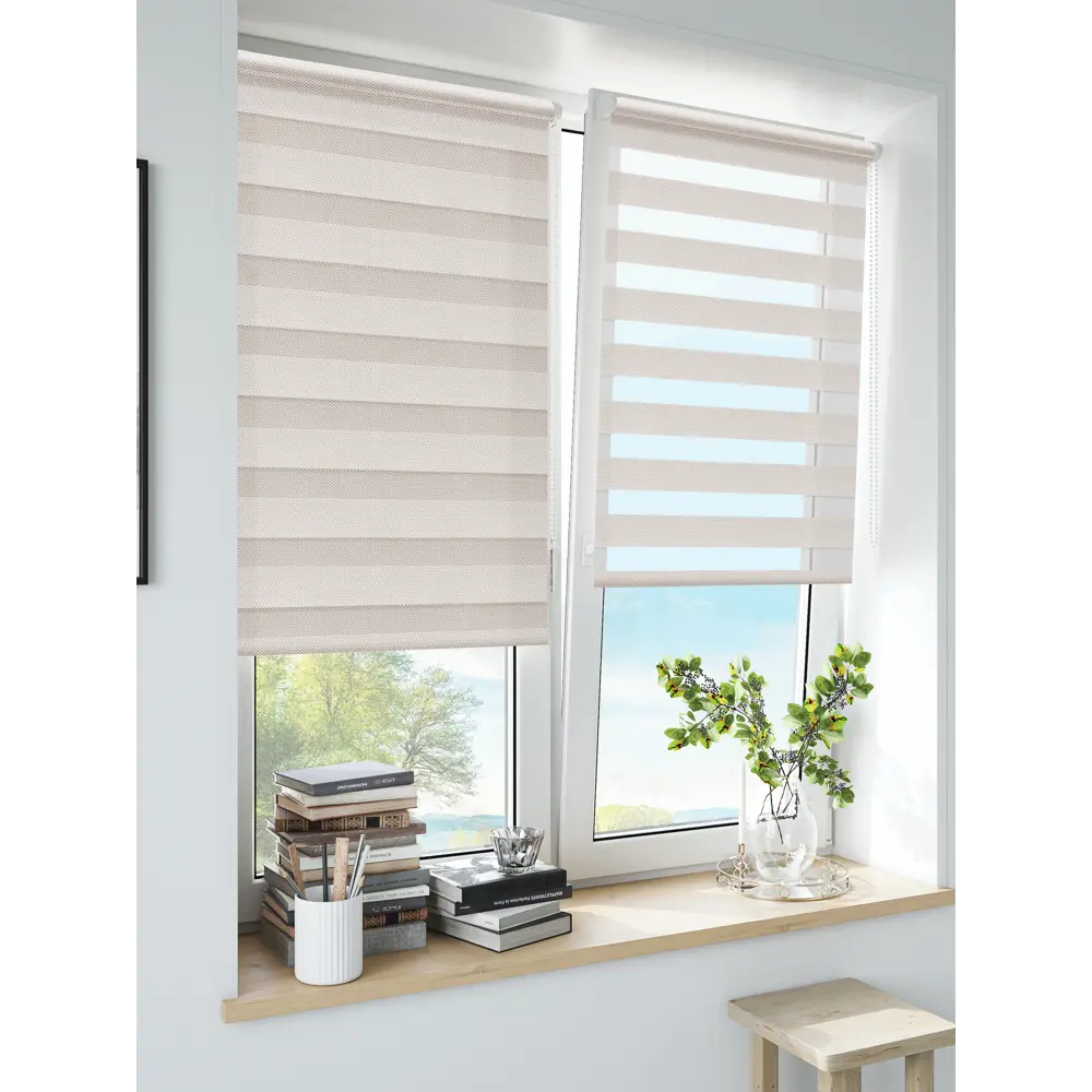 Штора рулонная день-ночь Liza 60x160 см бежевая MIAMOZA Коллекция 2024г STLM-2015408 - Вид №2