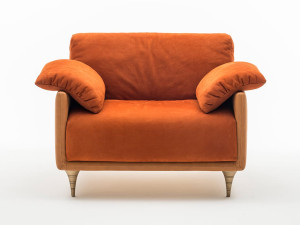 Кресло из нубука с подлокотниками