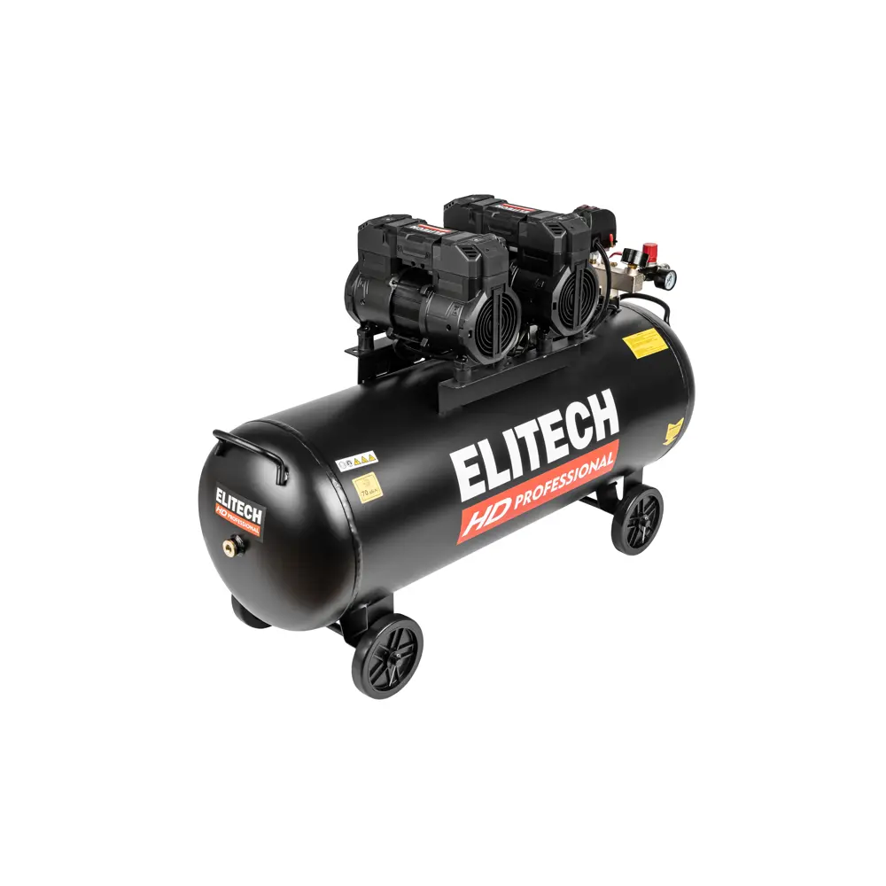 Компрессор сетевой поршневой безмасляный Elitech HD ACF 500-100S, 100 л 500 л/мин STLM-2107970