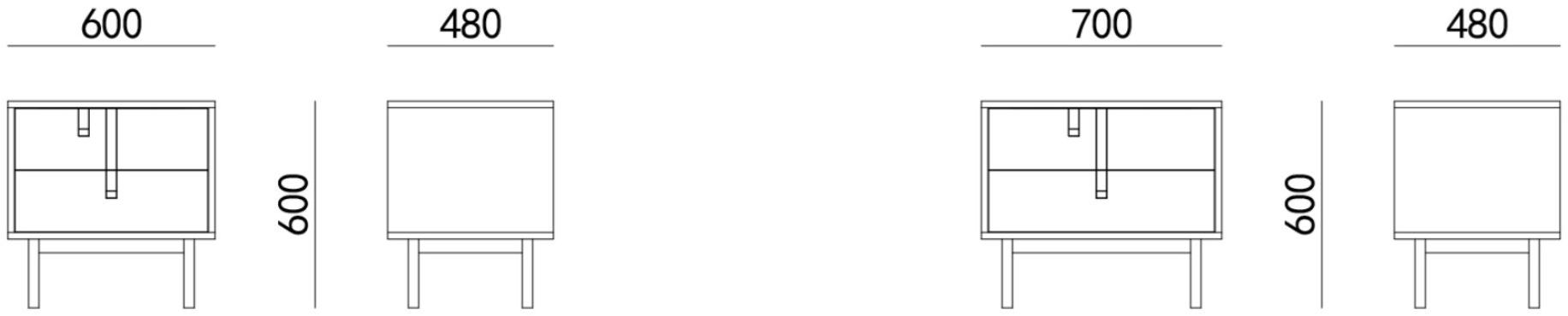 HC28 Cosmo Прямоугольная тумбочка из дерева с ящиками Gru 53c003 - Вид №1